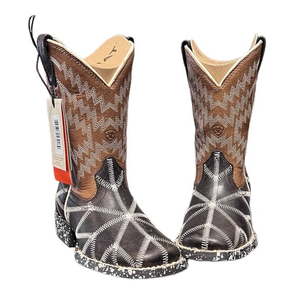 Ariat Other - ARIAT KIDS BOOT IN PHANTON TYCOON Black And Brown And White Size 9.5